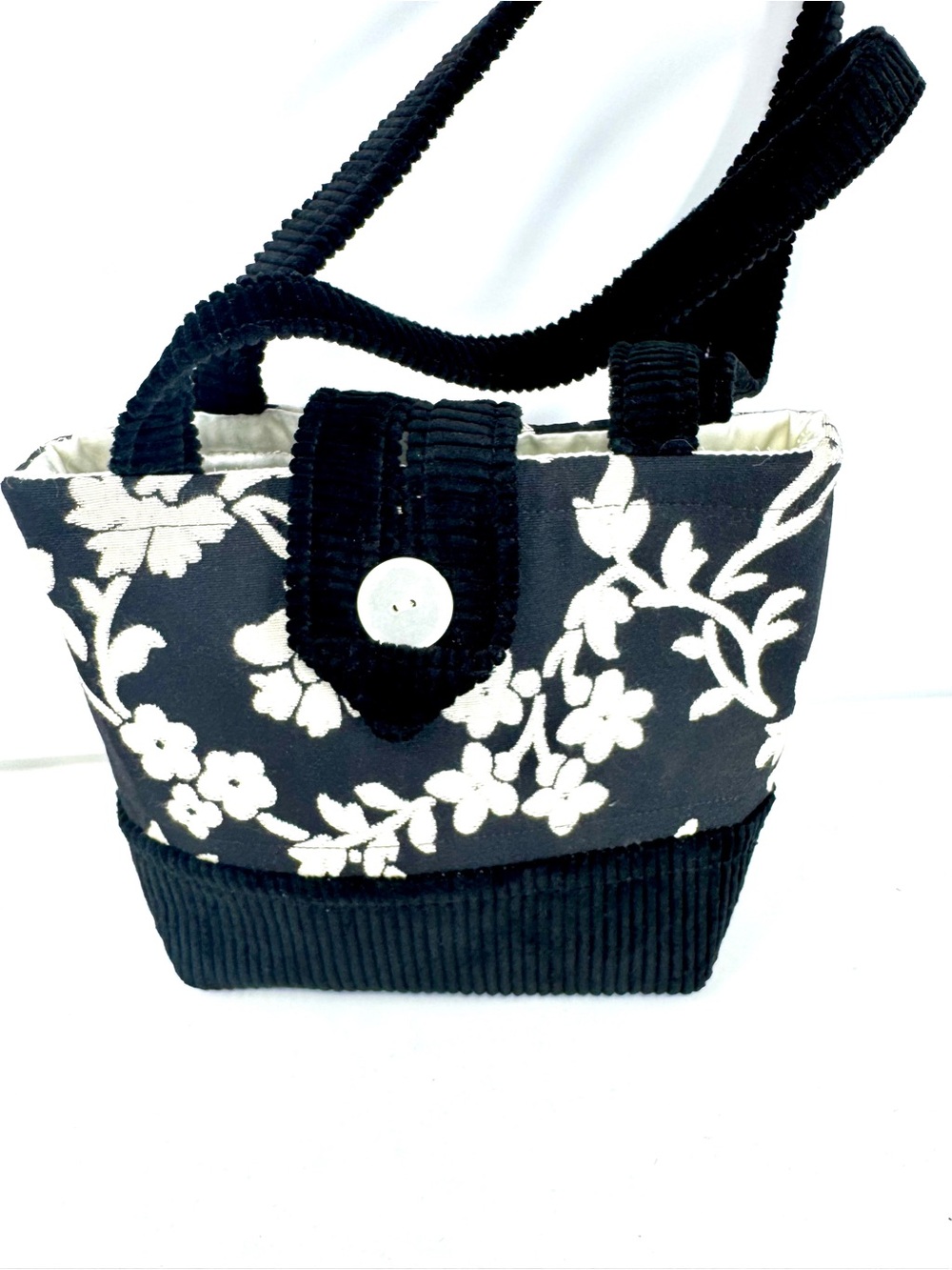 EverSewEnglish Custom Floral & Corduroy Tote Designer Jennifer Church Boutique